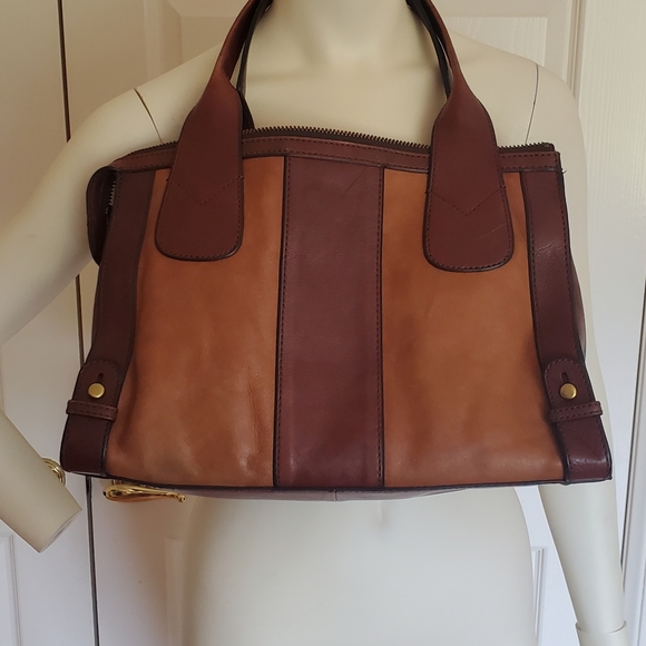 Fossil Vintage Reissue Brown/Tan Leather Satchel - Picture 6 of 8